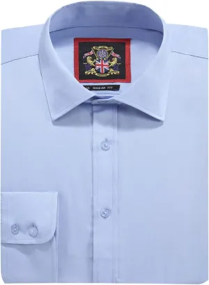 JANEO BRITISH APPAREL Nos Tibi Serviat UK Co Men's Plain Regular Fit Shirts,Long Sleeve Formal Dress Shirt,Button Cuffs.