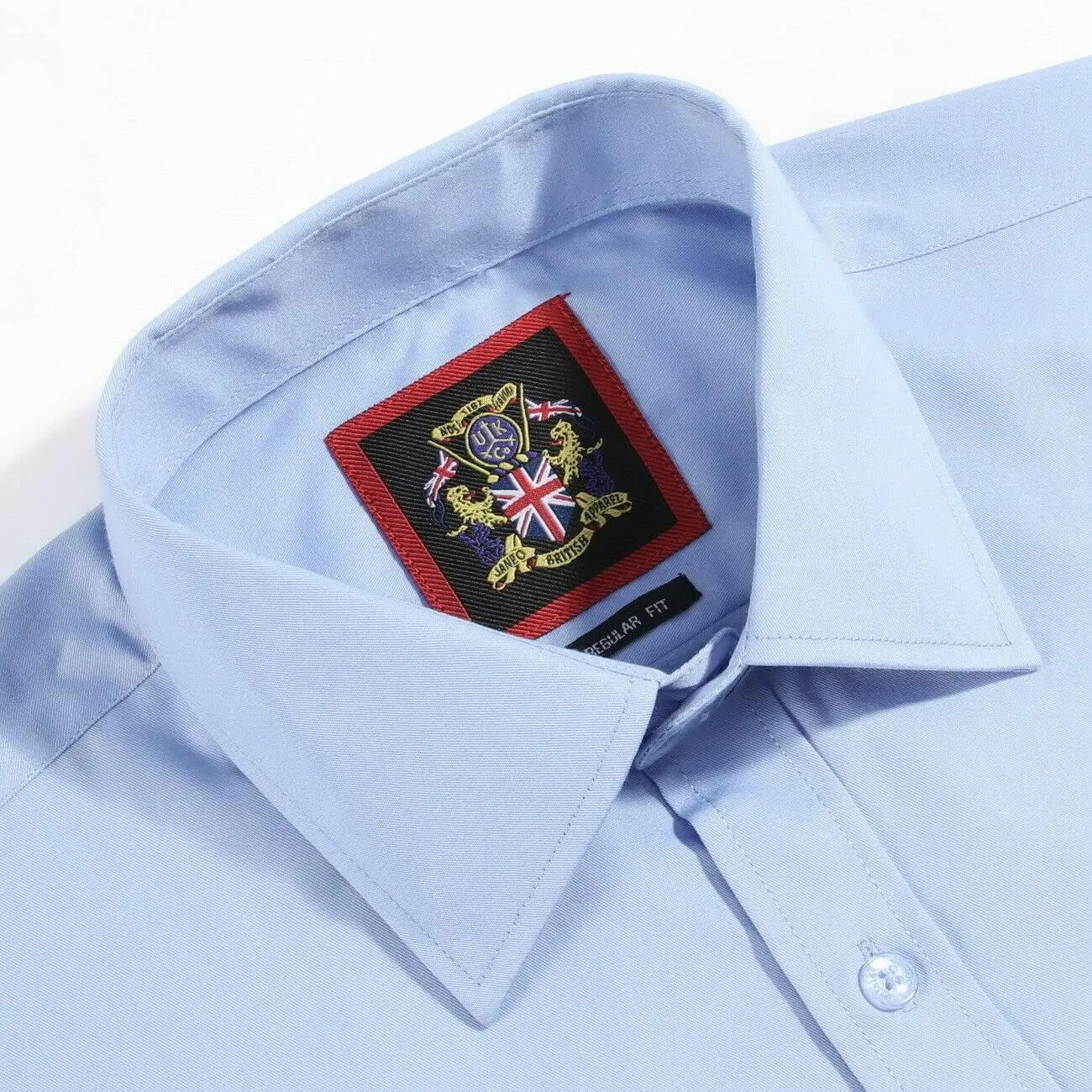 JANEO BRITISH APPAREL Nos Tibi Serviat UK Co Men's Plain Regular Fit Shirts,Long Sleeve Formal Dress Shirt,Button Cuffs.