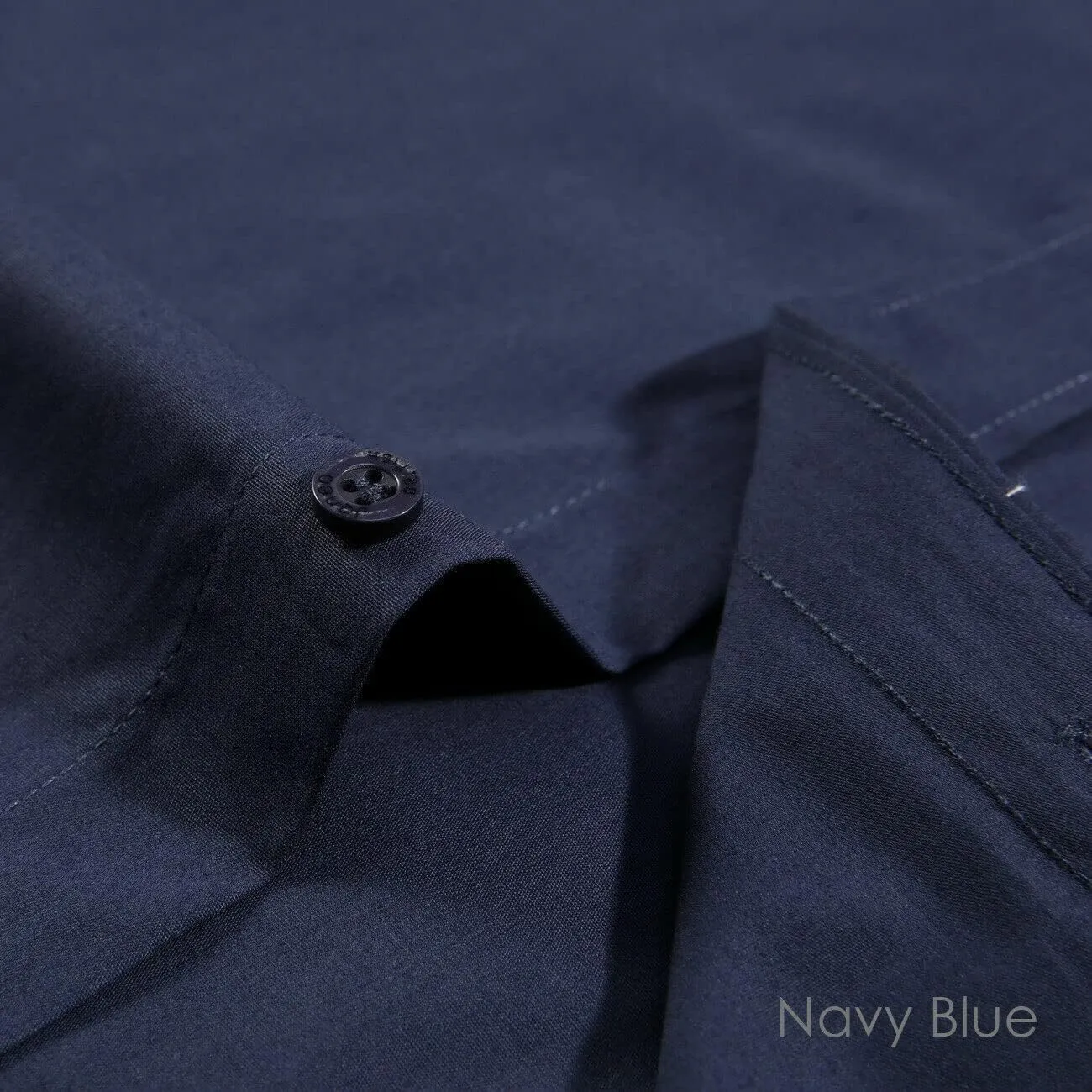 JANEO BRITISH APPAREL Nos Tibi Serviat UK Co Navy Men's Plain Regular Fit Shirts,Long Sleeve Formal Dress Shirt,Button Cuffs.