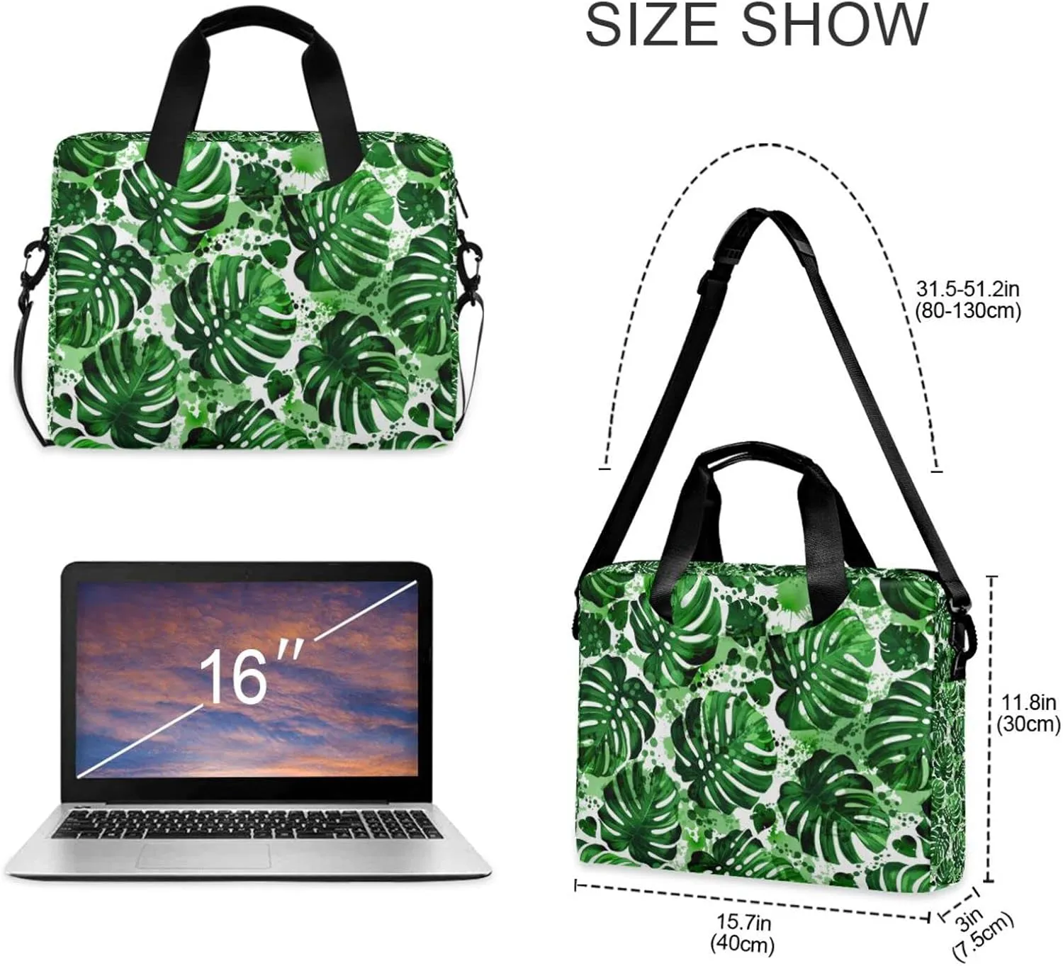 JIPONI 15.6 16 Inch Laptop Case Bag Briefcase Messenger Computer Bag