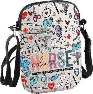 JNIAP Nurse Educator Gift Where Patience Meets Passion Crossbody Bag Nursing Teacher Gift
