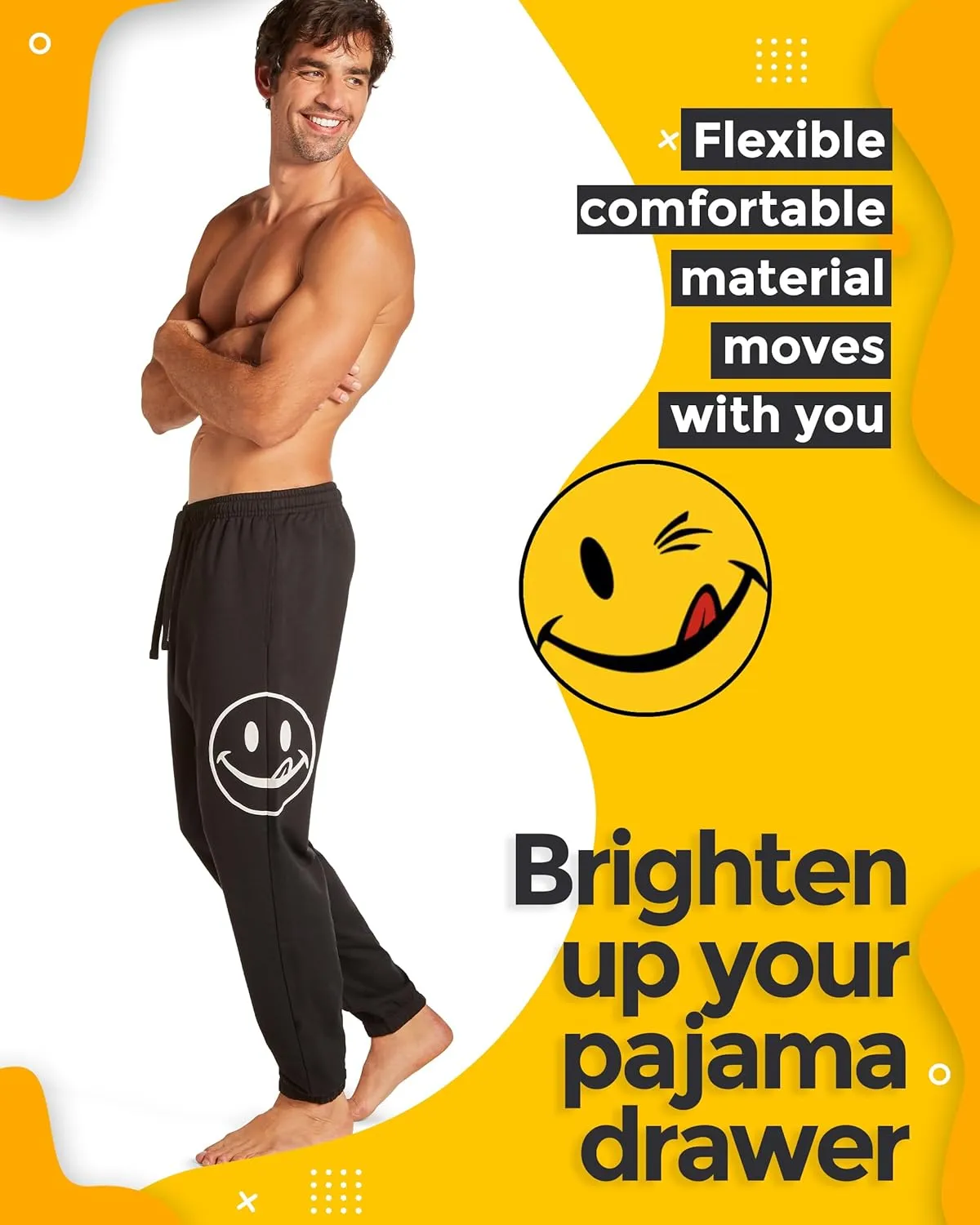 JOE BOXER Men's French Terry Pajama Pants – Soft & Cozy Lounge Sleepwear with Elastic Waist