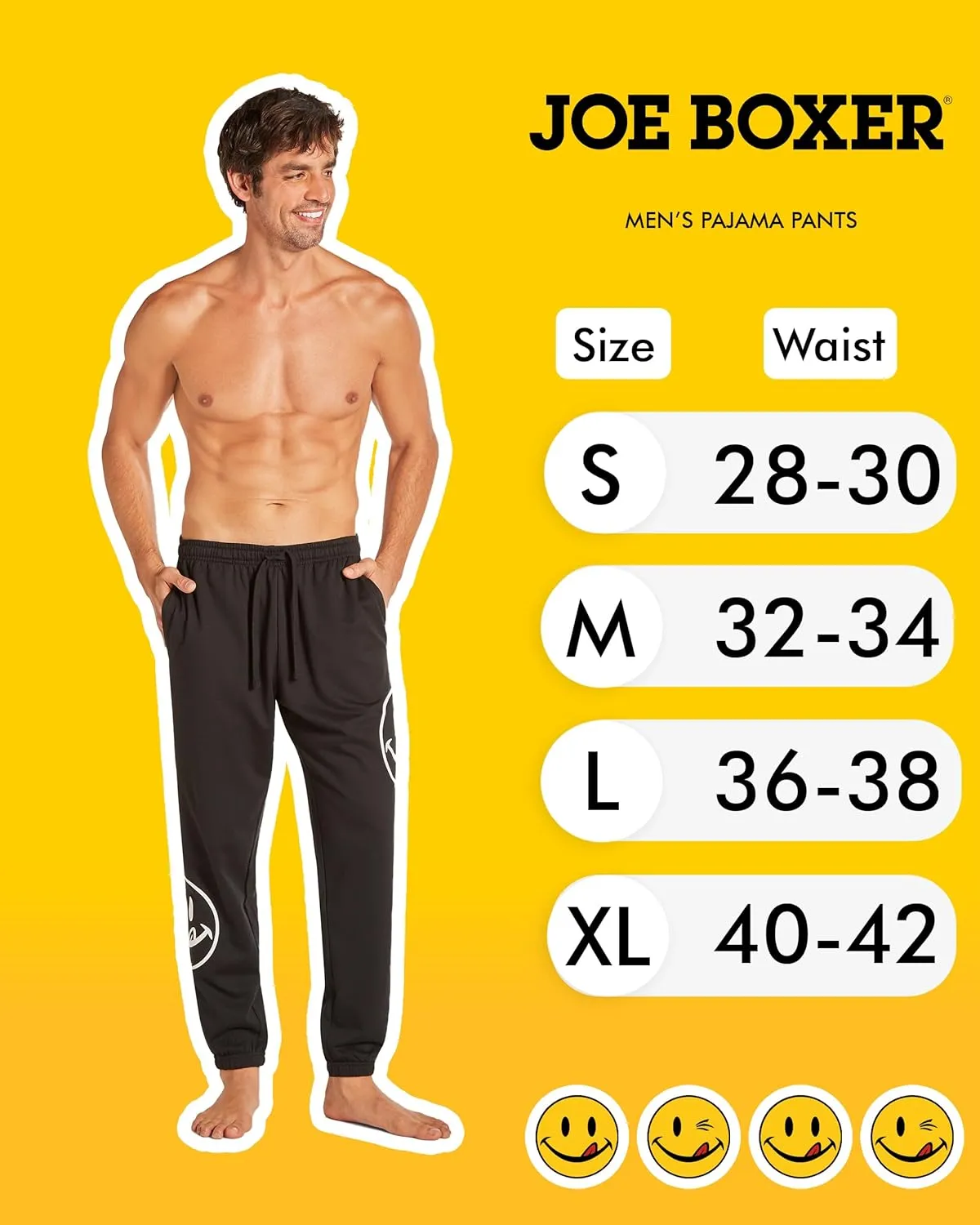JOE BOXER Men's French Terry Pajama Pants – Soft & Cozy Lounge Sleepwear with Elastic Waist
