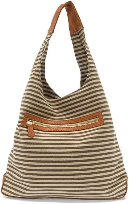 Joy Susan Womens Fashion April Canvas Hobo Bag - Black