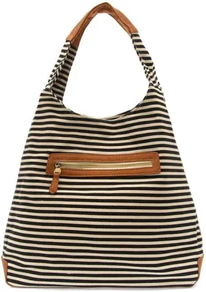 Joy Susan Womens Fashion April Canvas Hobo Bag - Black