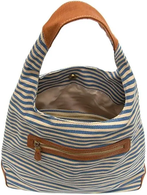 Joy Susan Womens Fashion April Canvas Hobo Bag - Black