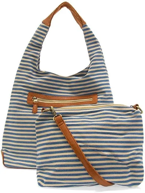 Joy Susan Womens Fashion April Canvas Hobo Bag - Black