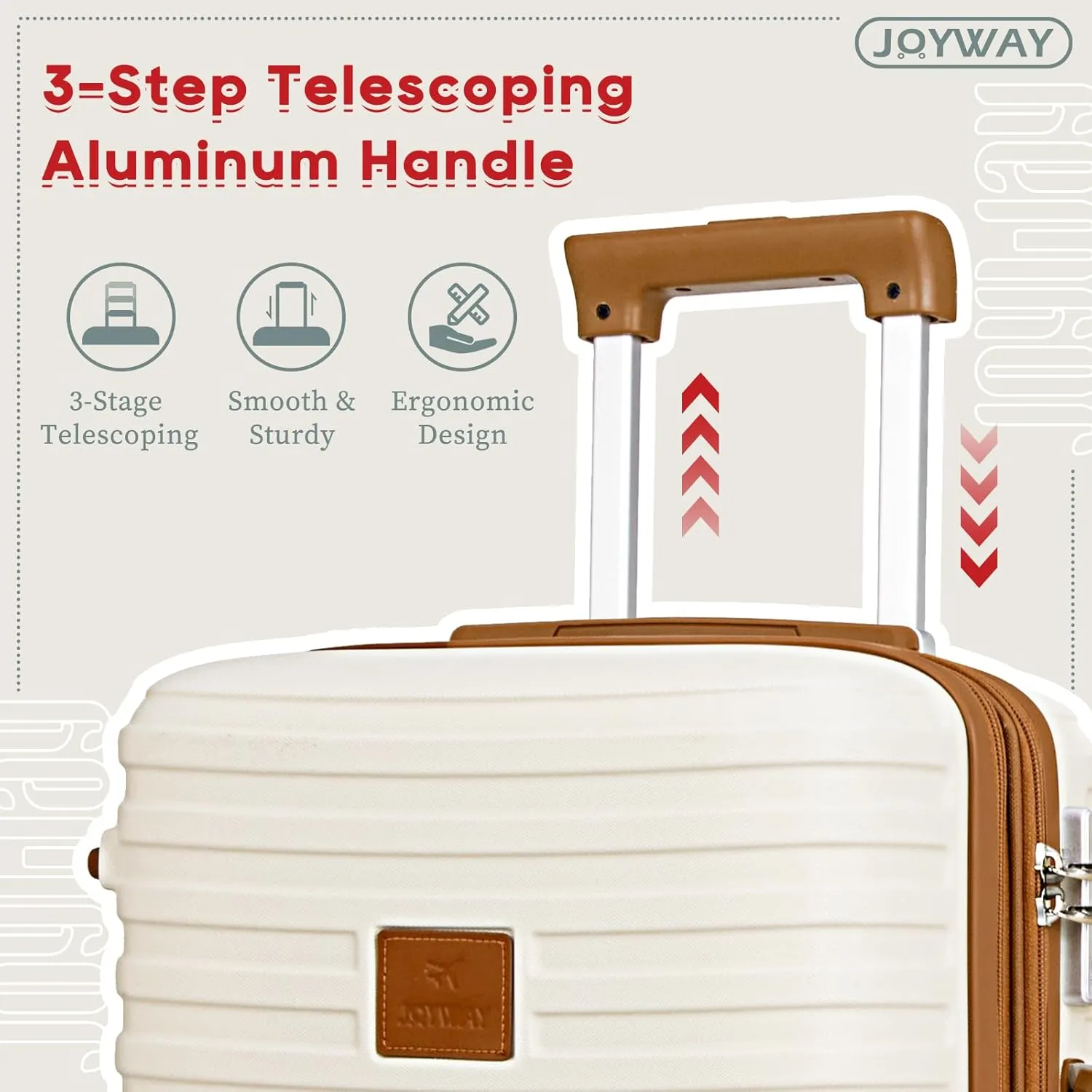 Joyway 28 Inch Luggage with Spinner Wheels, Lightweight Hard Shell Large suitcase, 3 Piece Luggage Sets with TSA Lock, White