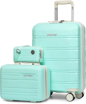 Joyway Carry On Suitcase Airline Approved with TSA Lock, Hardside Luggage Bags for Travel with Spinner Wheels, Durable Hard Shell 20Inch Light Green