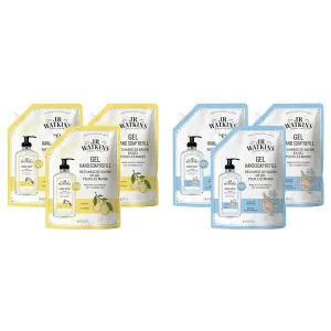 J.R. Watkins Gel Hand Soap Refill & Gel Hand Soap Refill, Moisturizing Hand Wash, All Natural, Alcohol-Free, Cruelty-Free, USA Made, Ocean Breeze, 34 Fl Oz, 3 Pack