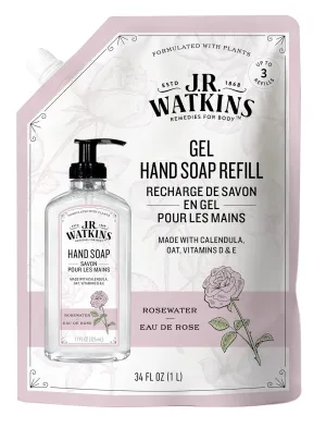 J.R. Watkins Rosewater Liquid Hand Soap Refill Pouch 1 L