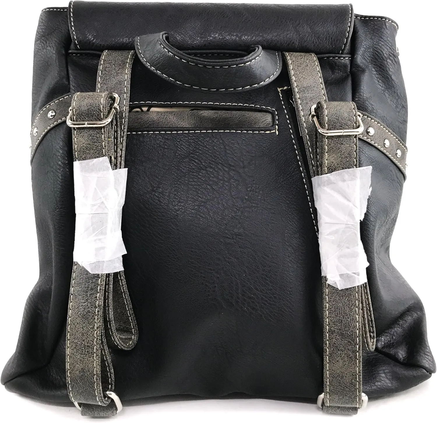 Justin West Trendy Western Cross Rhinestone Leather Conceal Carry Top Handle Square Backpack Purse