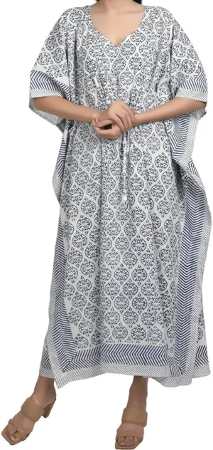 Kaftan Dresses for Women - Different Prints - Free Size Kaftans for Women - Hand Block Printed Cotton Kaftans