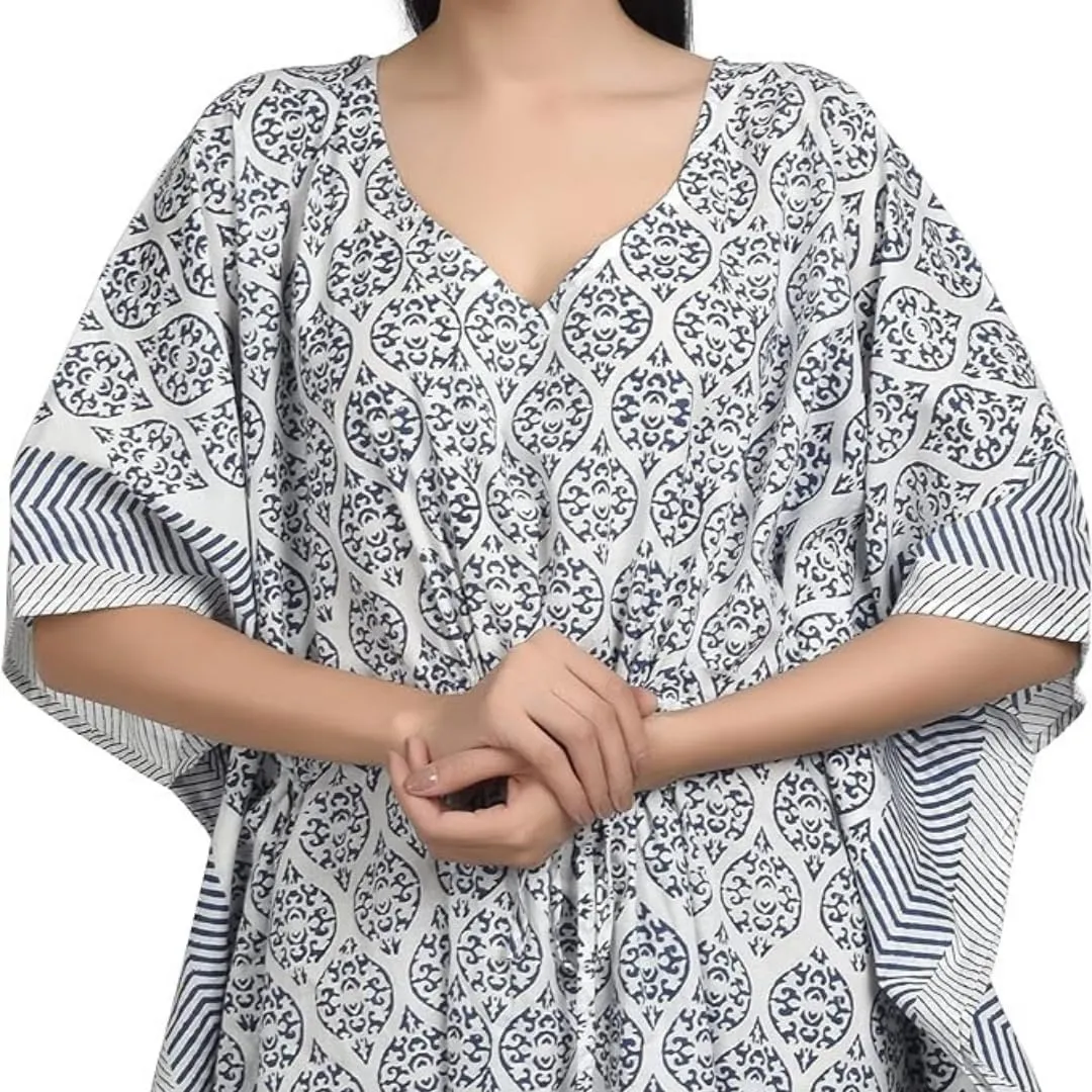 Kaftan Dresses for Women - Different Prints - Free Size Kaftans for Women - Hand Block Printed Cotton Kaftans