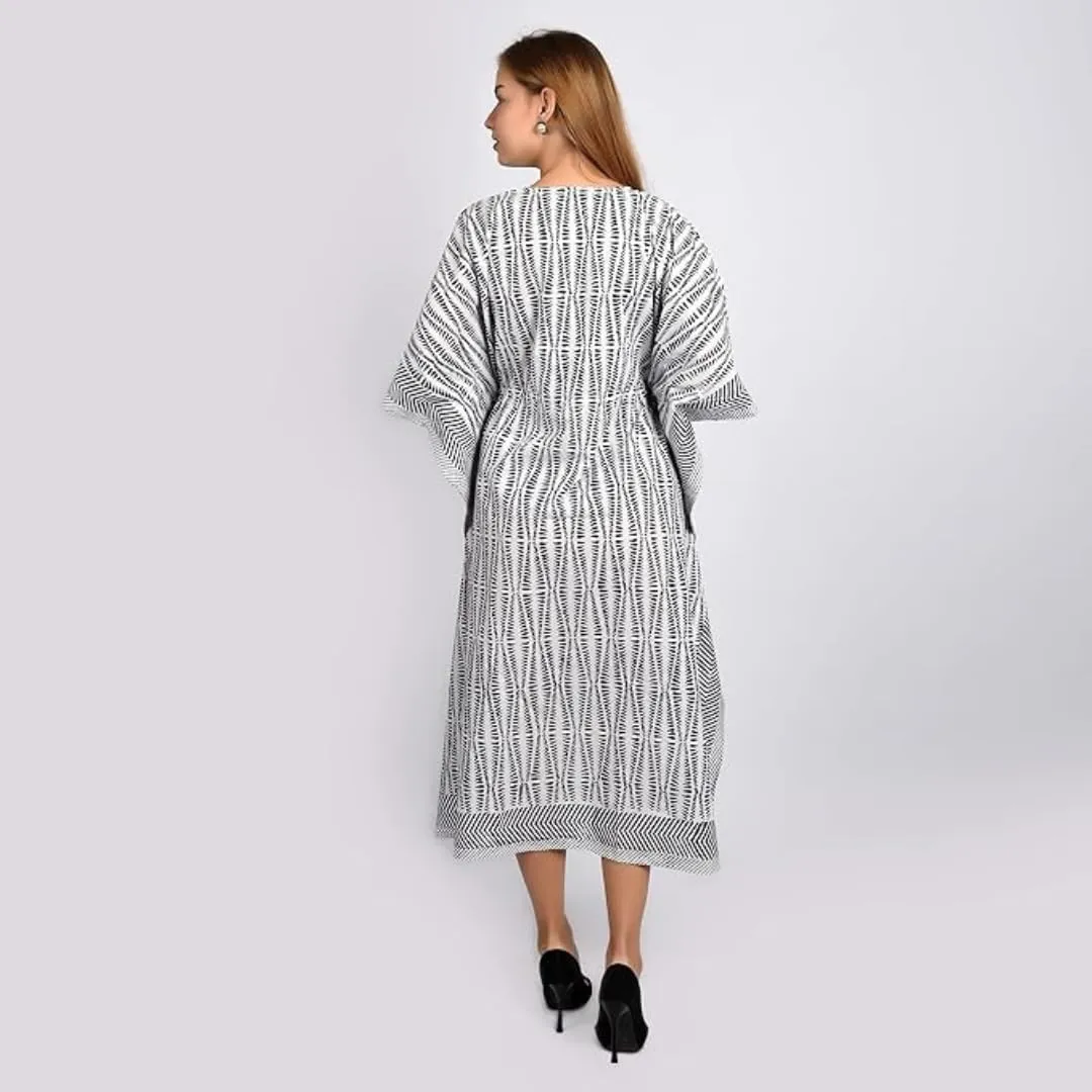 Kaftan Dresses for Women - Different Prints - Free Size Kaftans for Women - Hand Block Printed Cotton Kaftans