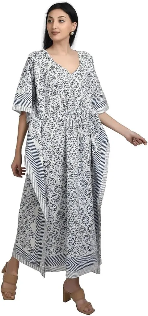 Kaftan Dresses for Women - Different Prints - Free Size Kaftans for Women - Hand Block Printed Cotton Kaftans