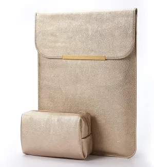 KALIDI 13.3-14 inch Laptop Sleeve Case Faux Suede Leather for 13.3 13.5 13.6 14 inches MacBook Air Pro Retina 13"-14" Surface Pro with Pouch