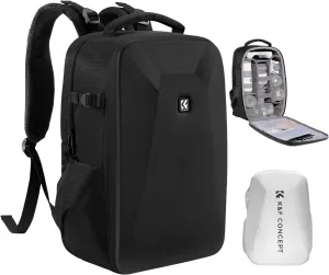 K&F Concept Camera Backpack,Hardshell Photography DSLR Camera Bag with 15-15.6 Inch Laptop Compartment Waterproof Hard Shell Camera Case Compatible for Canon/Nikon/Sony/DJI Mavic Drone