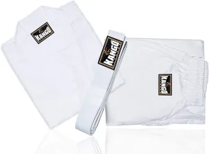 Karate Uniform 8oz for Kids & Adults Midweight Student Karate Gi Martial Arts Uniform Free Belt (White, Size 3/160CM (5'1"-5' 4"))