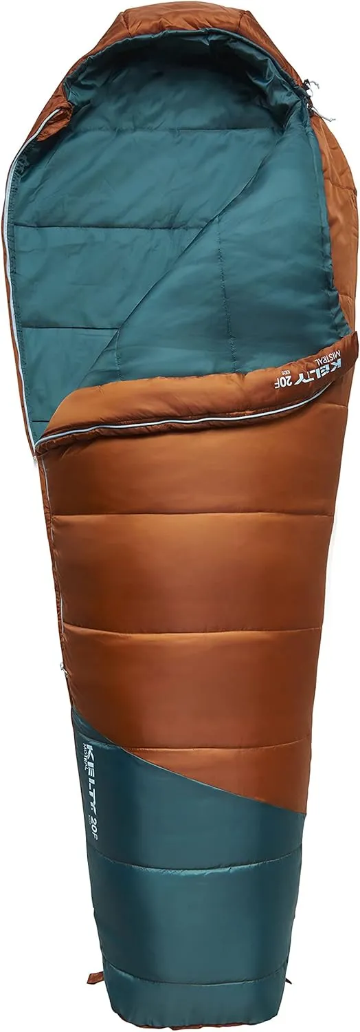 Kelty Kids Mistral Synthetic CloudLoft Insulated Sleeping Bag, Offset Quilt Construction, Large Footbox, & More [20 Degree Fahrenheit, Kids]