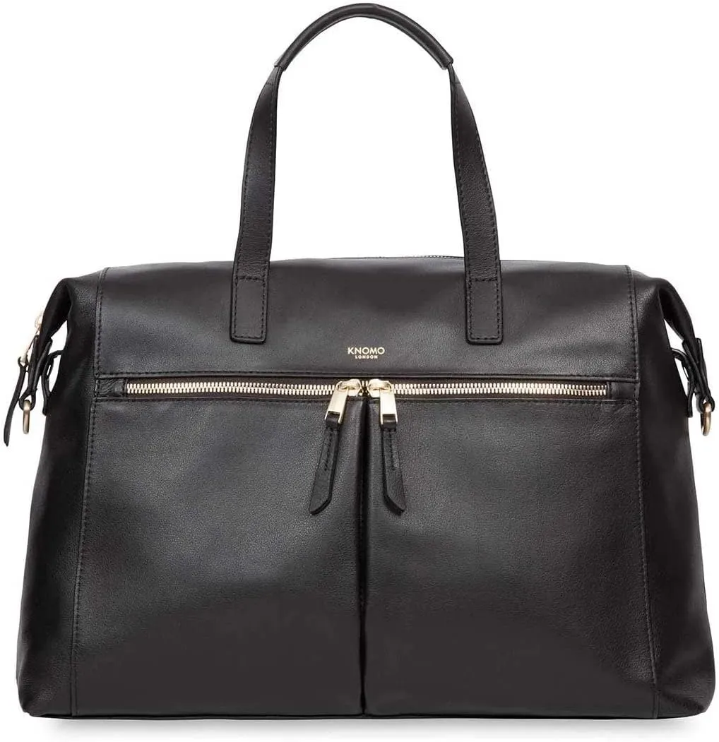 KNOMO Audley Leather Purse Laptop Tote Bag Shoulder Bag, Handbag for Women