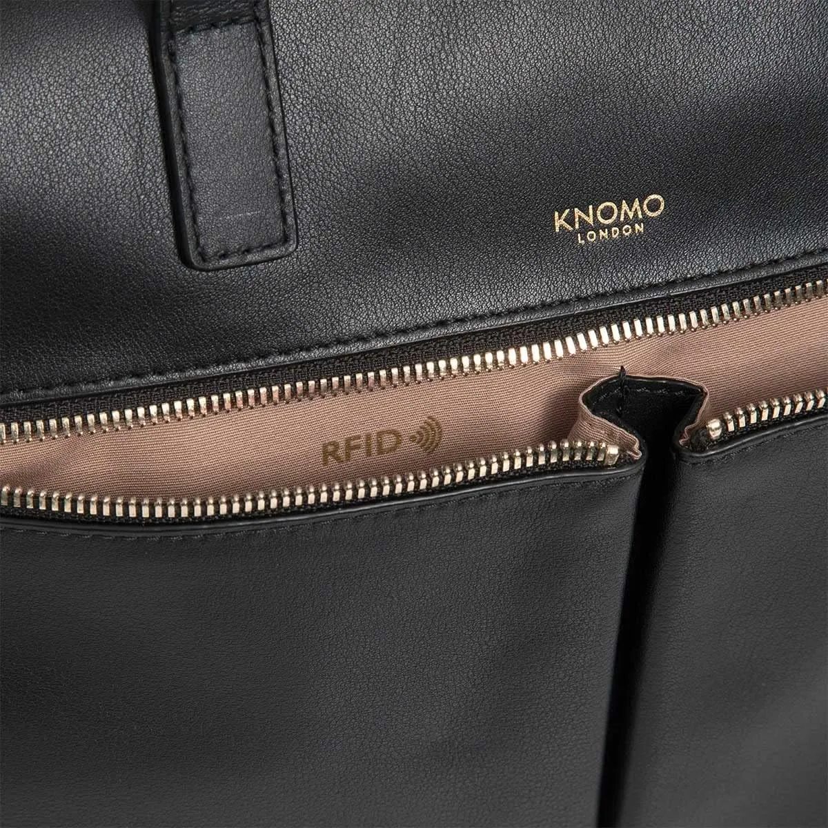 KNOMO Audley Leather Purse Laptop Tote Bag Shoulder Bag, Handbag for Women