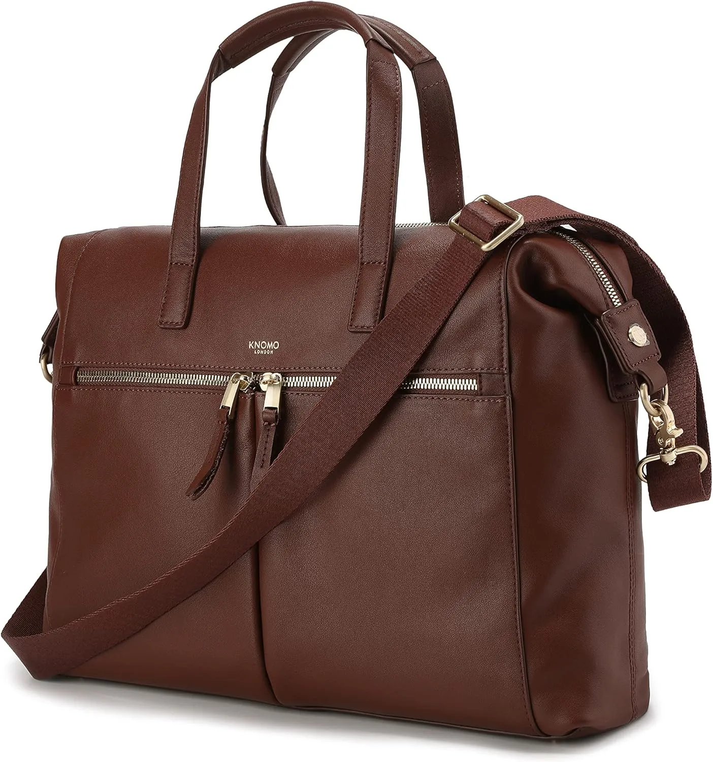 KNOMO Audley Leather Purse Laptop Tote Bag Shoulder Bag, Handbag for Women