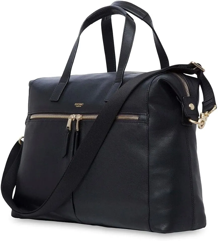 KNOMO Audley Leather Purse Laptop Tote Bag Shoulder Bag, Handbag for Women