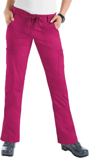 Koi Women's Tall Size Stretch Lindsey Mid-Rise Drawstring Waist Cargo Scrub Pants