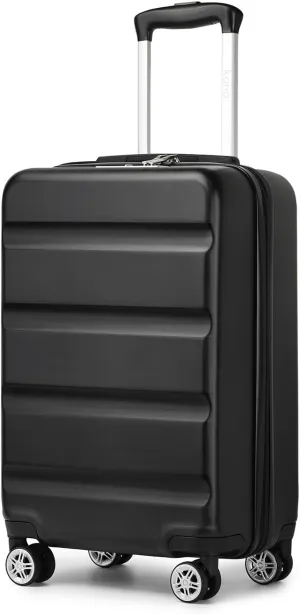 Kono Carry On Luggage 22x14x9 Airline Approved Lightweight Small Travel Suitcase with Spinner Wheels Hard Shell TSA Carry-On Black