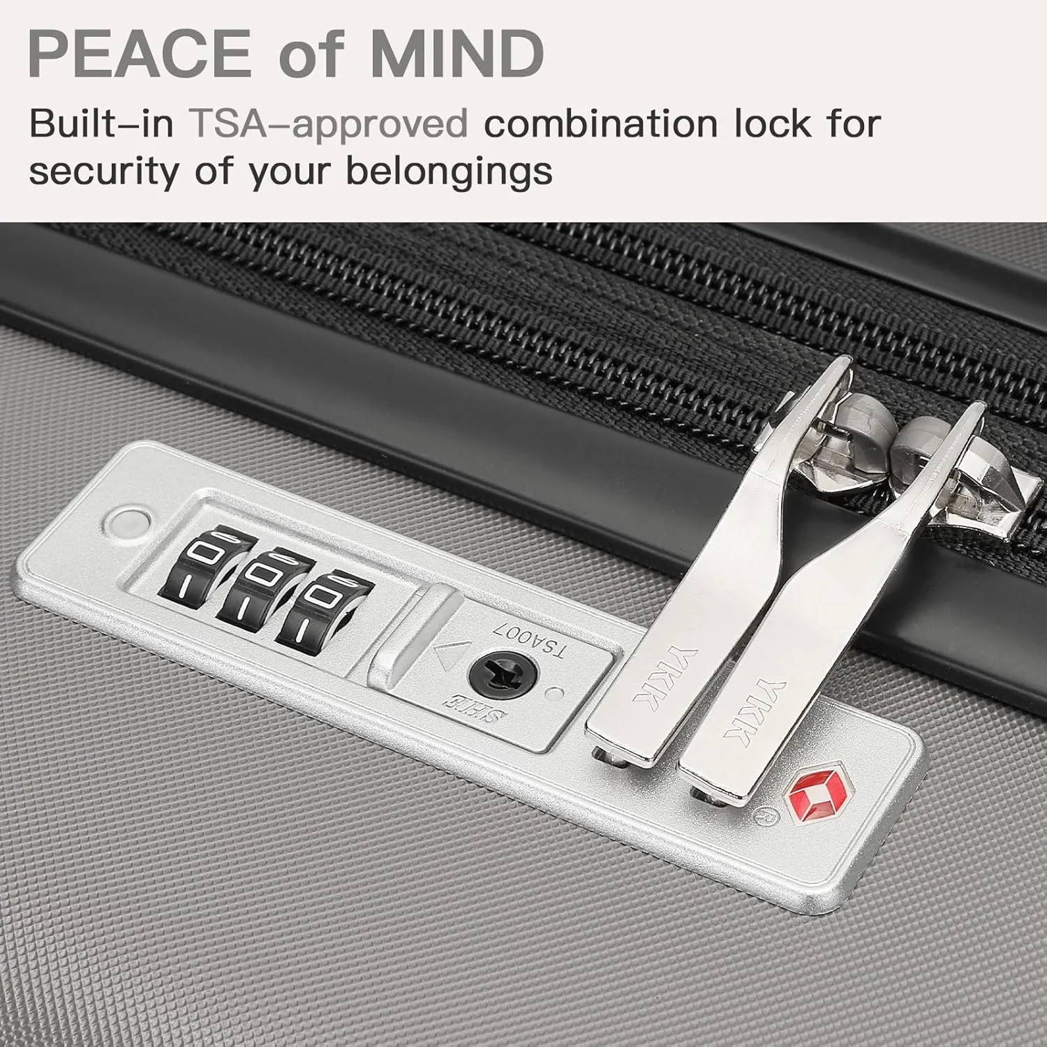 Kono Carry On Luggage 22x14x9 Airline Approved Lightweight Small Travel Suitcase with Spinner Wheels Hard Shell TSA Carry-On Grey