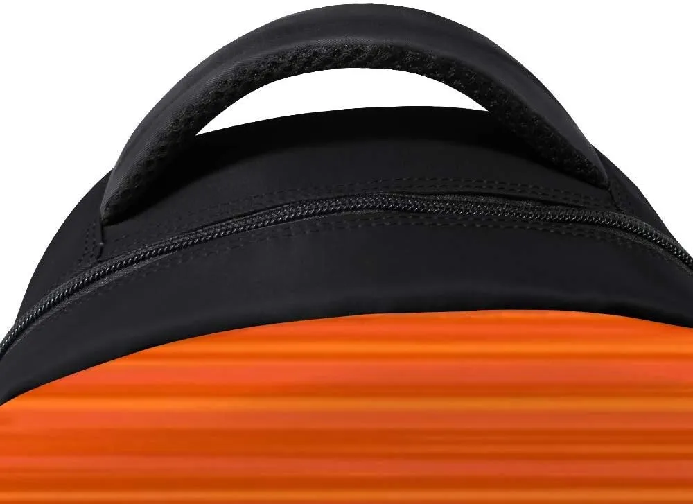 Kuizee Classic Backpack Schoolbag Adjustable Padded Shoulder Straps Daypack ﻿Panorama Landscape Fishermanboat Sunset Orange Tone Casual Bags Durable College Daily 16Inch