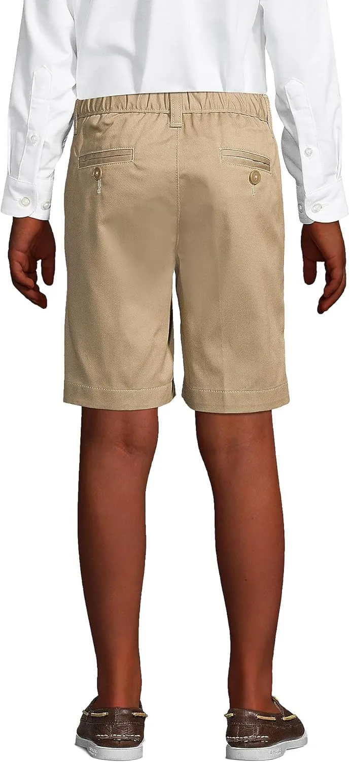 Lands' End School Uniform Boys Plain Front Blend Chino Shorts