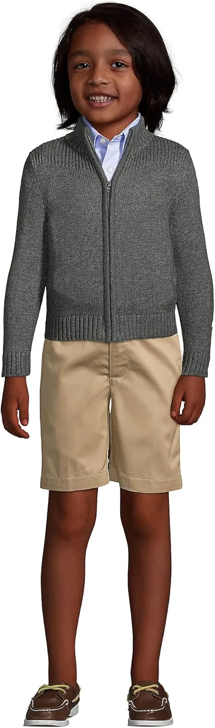 Lands' End School Uniform Boys Plain Front Blend Chino Shorts