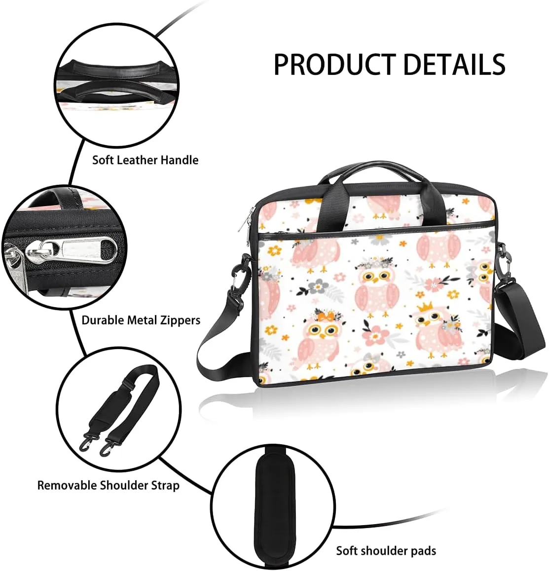 Laptop Bag 13-15 Inch Laptop Sleeve Case for Men Women Briefcase Messenger Bag Computer Shoulder Bag for Travel Work