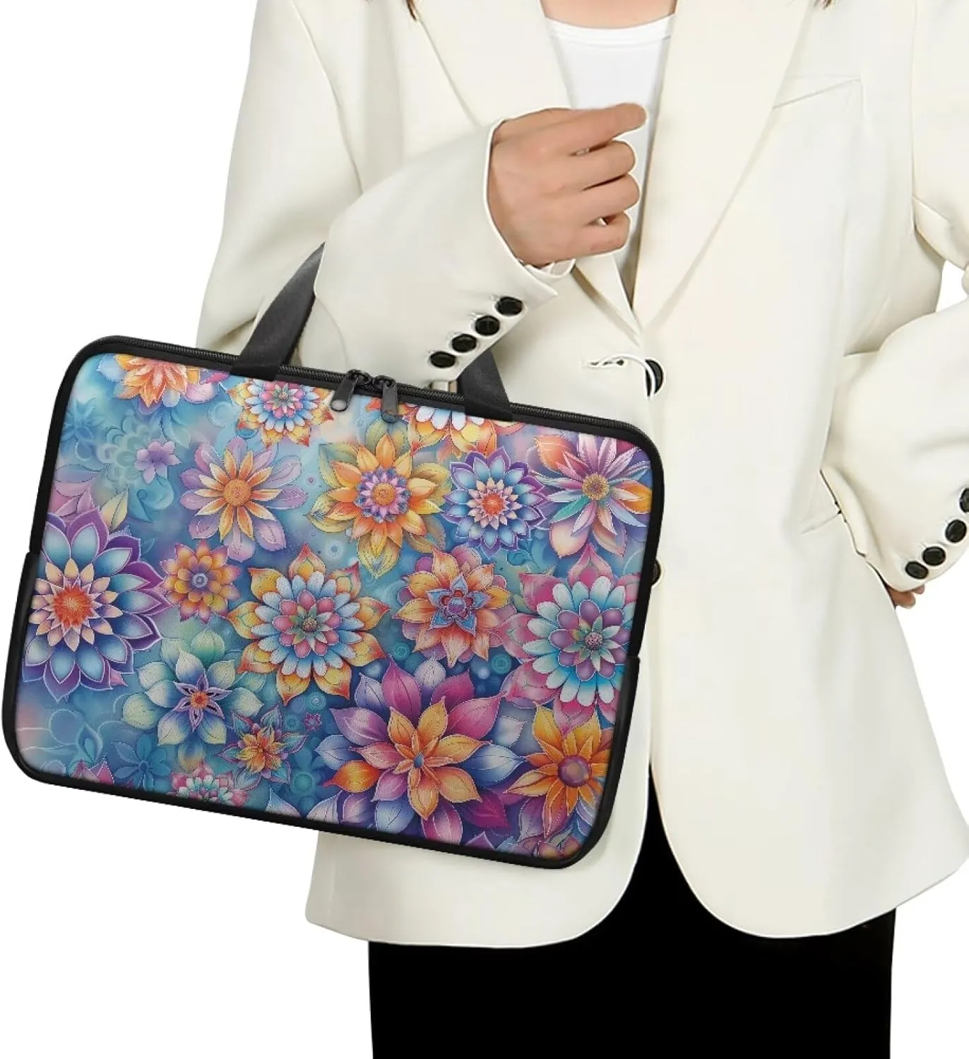 Laptop Bag Case Womens Mens Leather Briefcase with Handle Casual Computer Carrying Bag Cover 10 Inch- 17 Inch