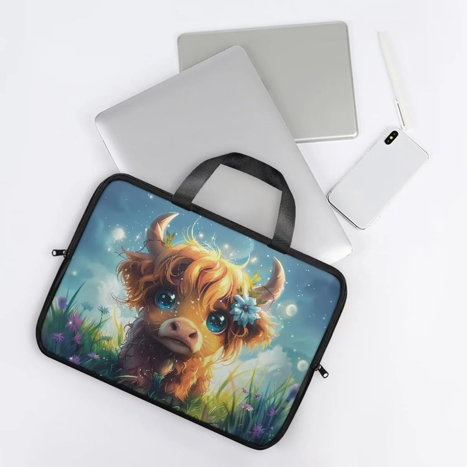Laptop Bag Case Womens Mens Leather Laptop Sleeve Zipper Shockproof Computer Carrying Bag 10 Inch- 17 Inch