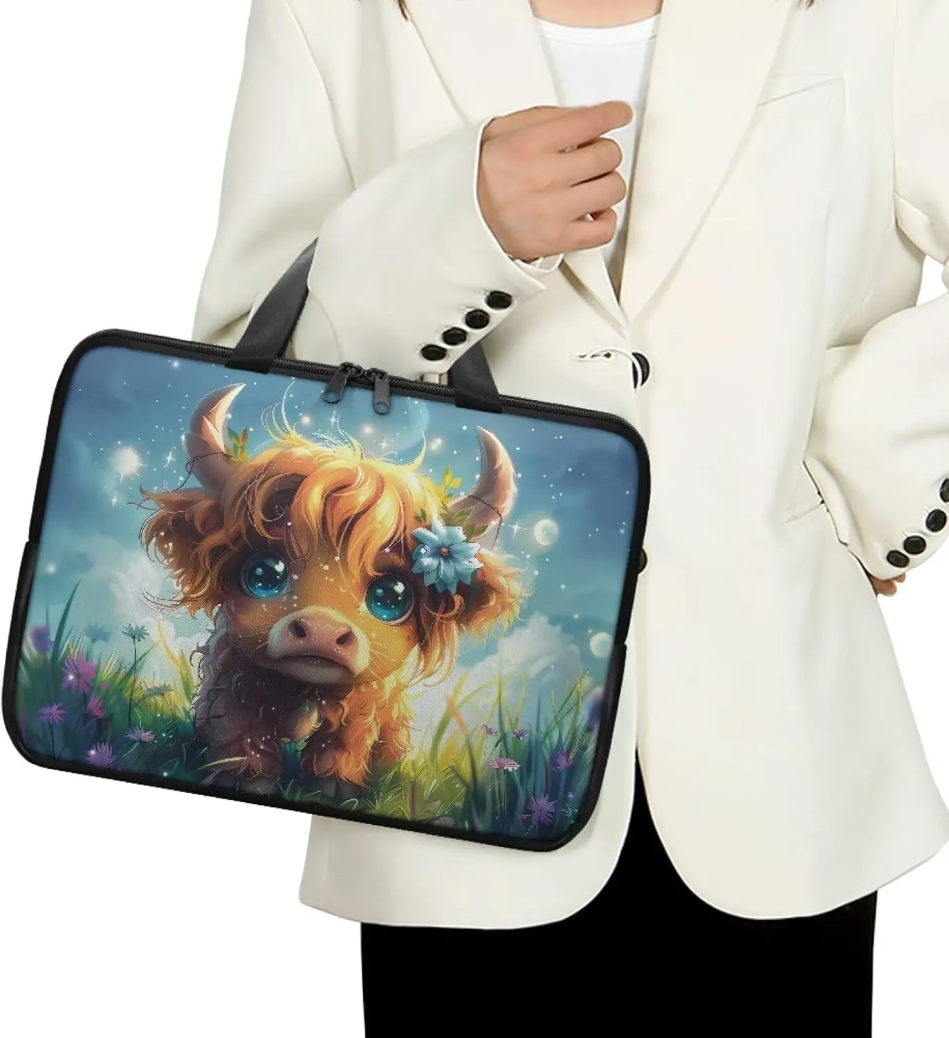 Laptop Bag Case Womens Mens Leather Laptop Sleeve Zipper Shockproof Computer Carrying Bag 10 Inch- 17 Inch