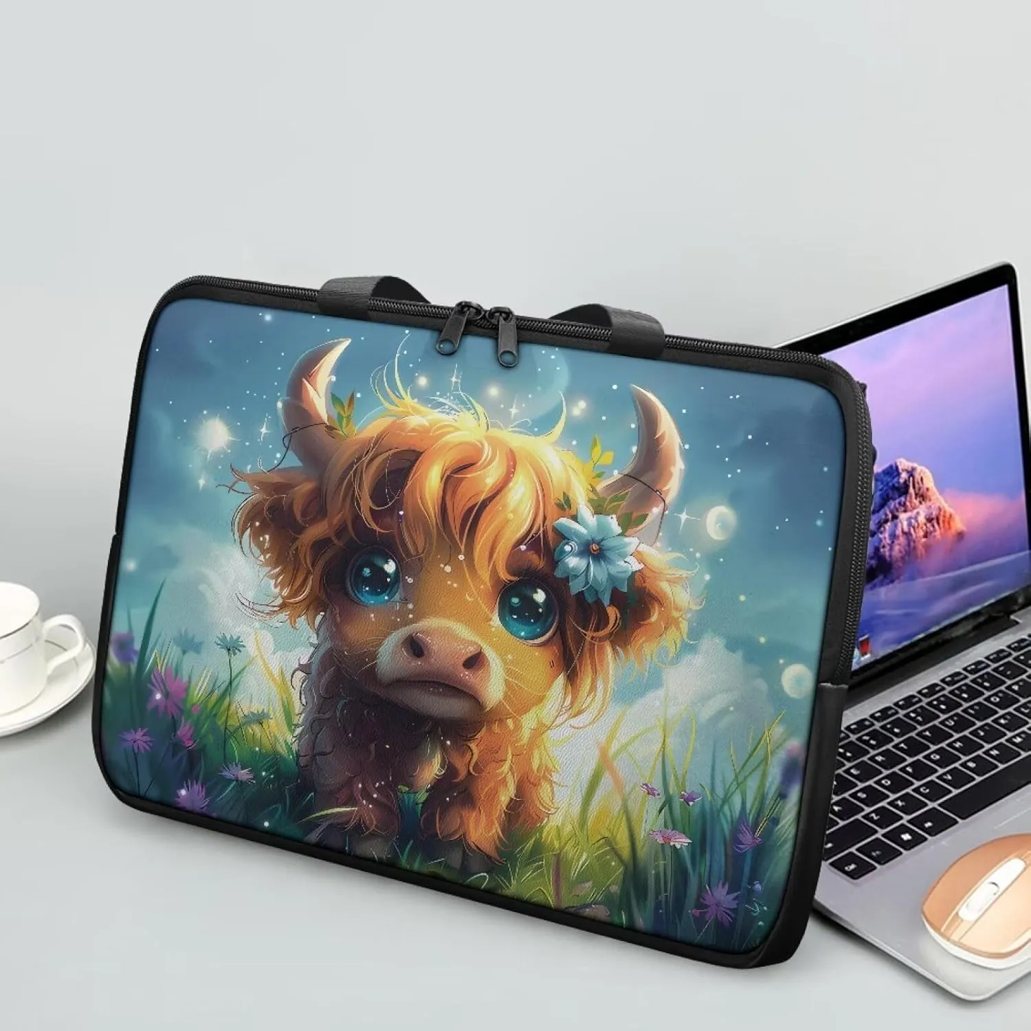 Laptop Bag Case Womens Mens Leather Laptop Sleeve Zipper Shockproof Computer Carrying Bag 10 Inch- 17 Inch