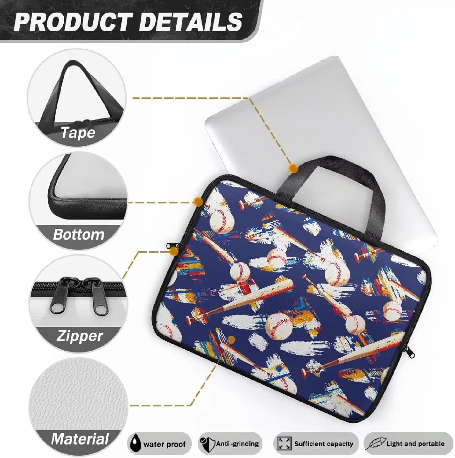 Laptop Bag for Women Men Portable Laptop Tote Bag Waterproof Computer Handbag Case Sleeve for Notebooks 10-17inch