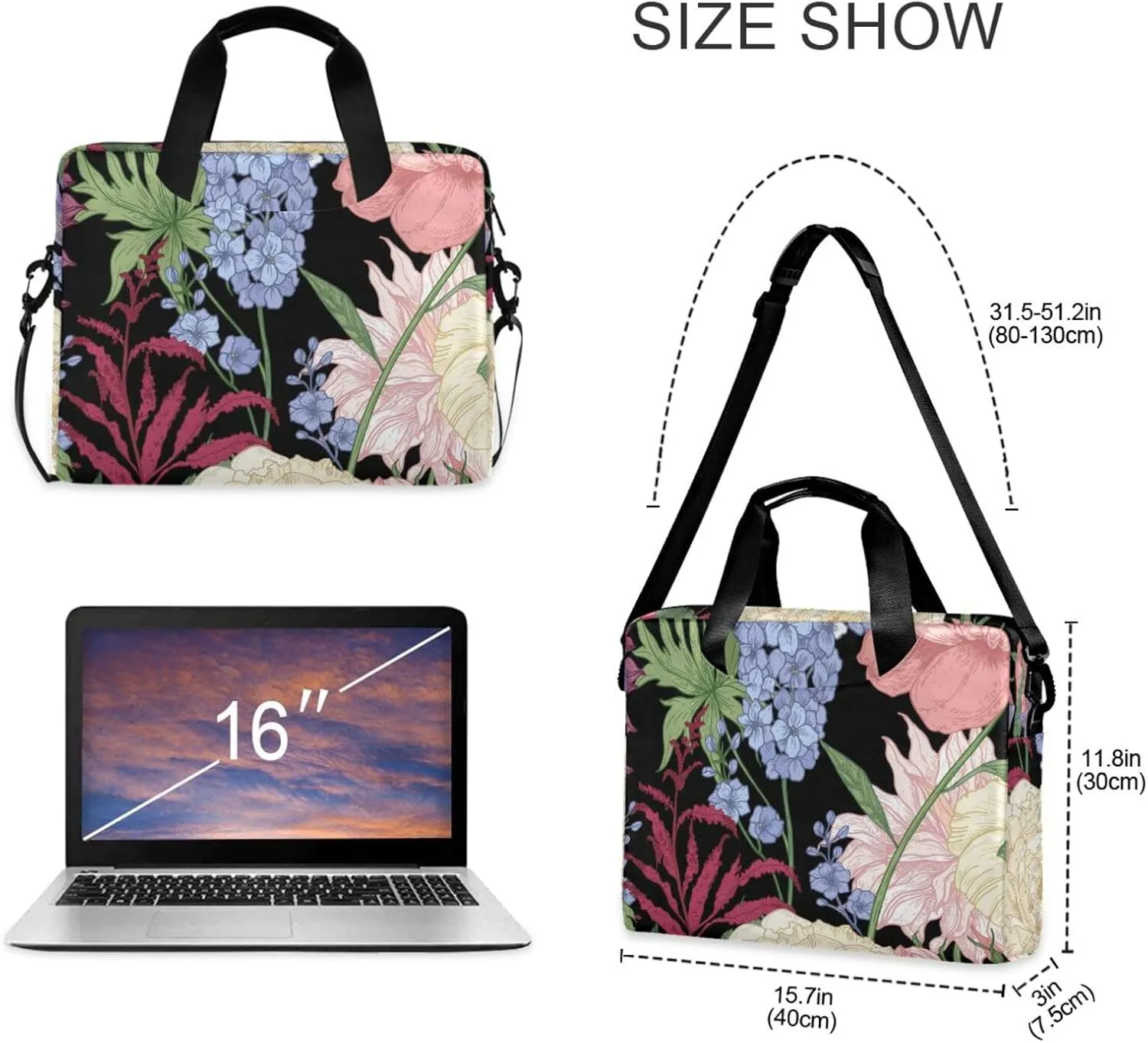 Laptop Bags for Women 15.6 inch Work Tote Bag with Clutch Professional Computer Purse Lightweight Shoulder Bag Travel