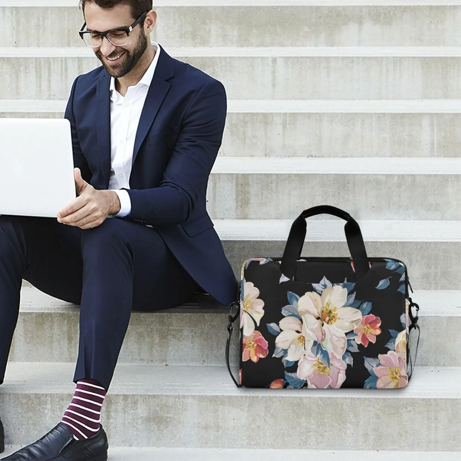 Laptop Bags for Women 15.6 inch Work Tote Bag with Clutch Professional Computer Purse Lightweight Shoulder Bag Travel