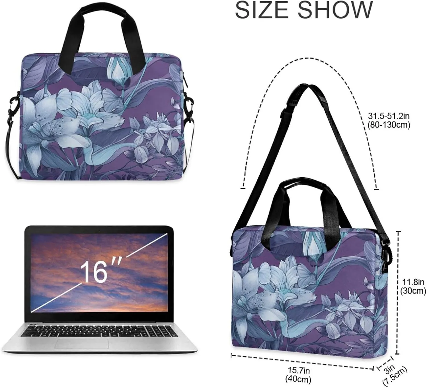 Laptop Bags for Women 15.6 inch Work Tote Bag with Clutch Professional Computer Purse Lightweight Shoulder Bag Travel