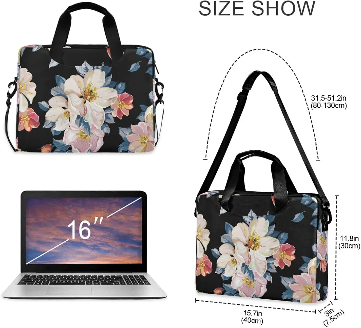 Laptop Bags for Women 15.6 inch Work Tote Bag with Clutch Professional Computer Purse Lightweight Shoulder Bag Travel