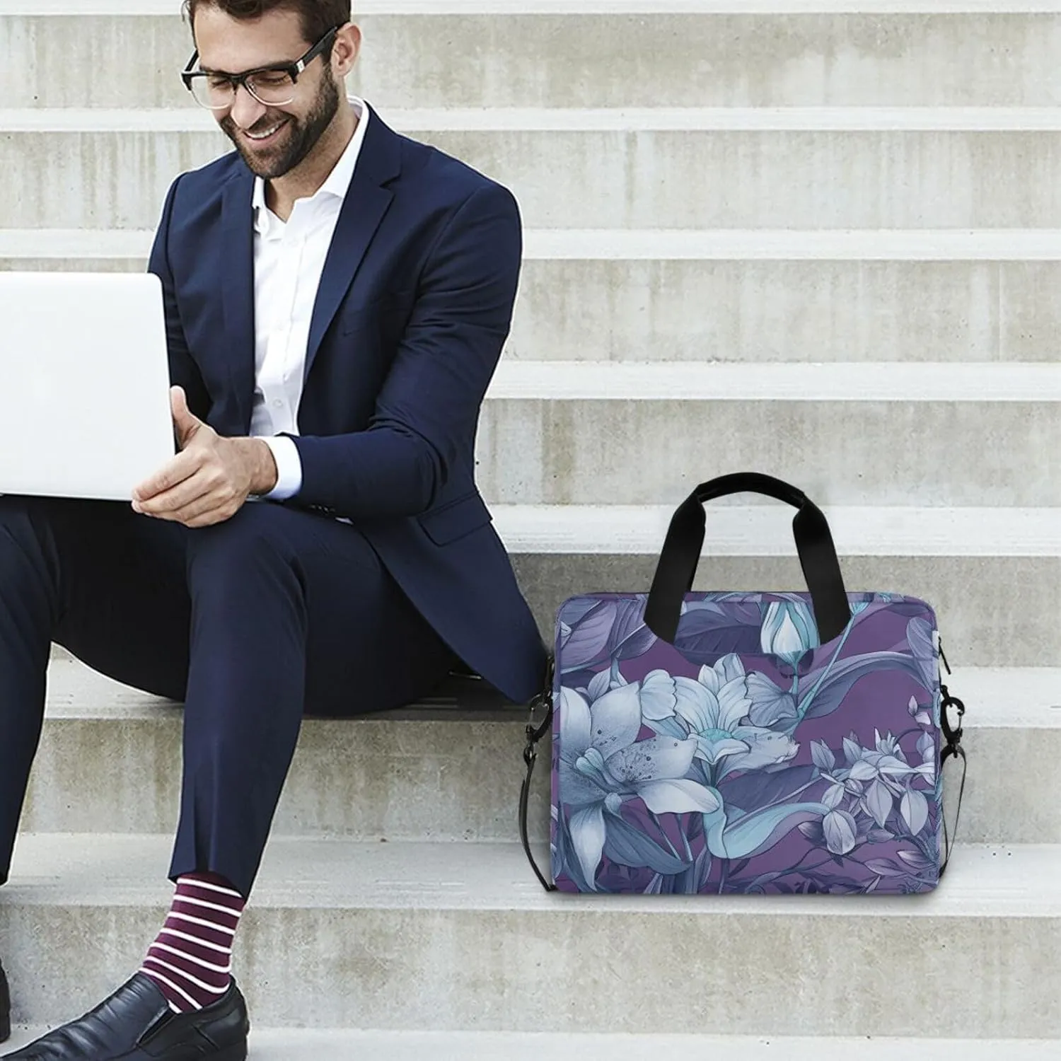 Laptop Bags for Women 15.6 inch Work Tote Bag with Clutch Professional Computer Purse Lightweight Shoulder Bag Travel