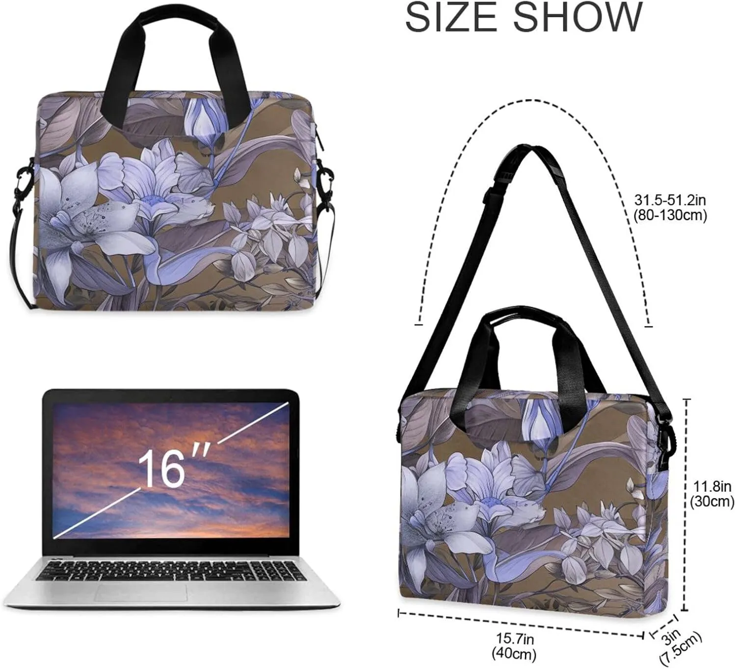 Laptop Bags for Women 15.6 inch Work Tote Bag with Clutch Professional Computer Purse Lightweight Shoulder Bag Travel