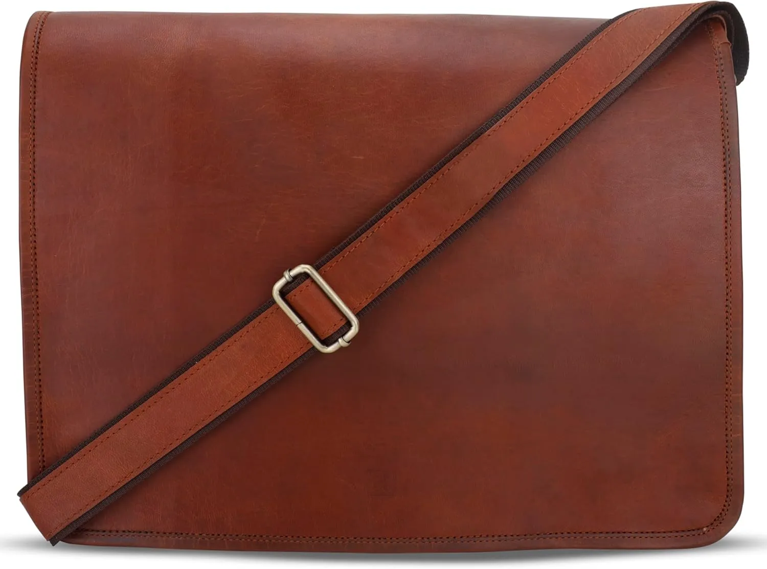 Laptop Briefcase Bag Vintage Crossbody Full Grain Leather Laptop Messenger Bag, Large Computer Laptop Leather Bag Retro Shoulder With Adjustable Bag Strap for Office Business Travel College