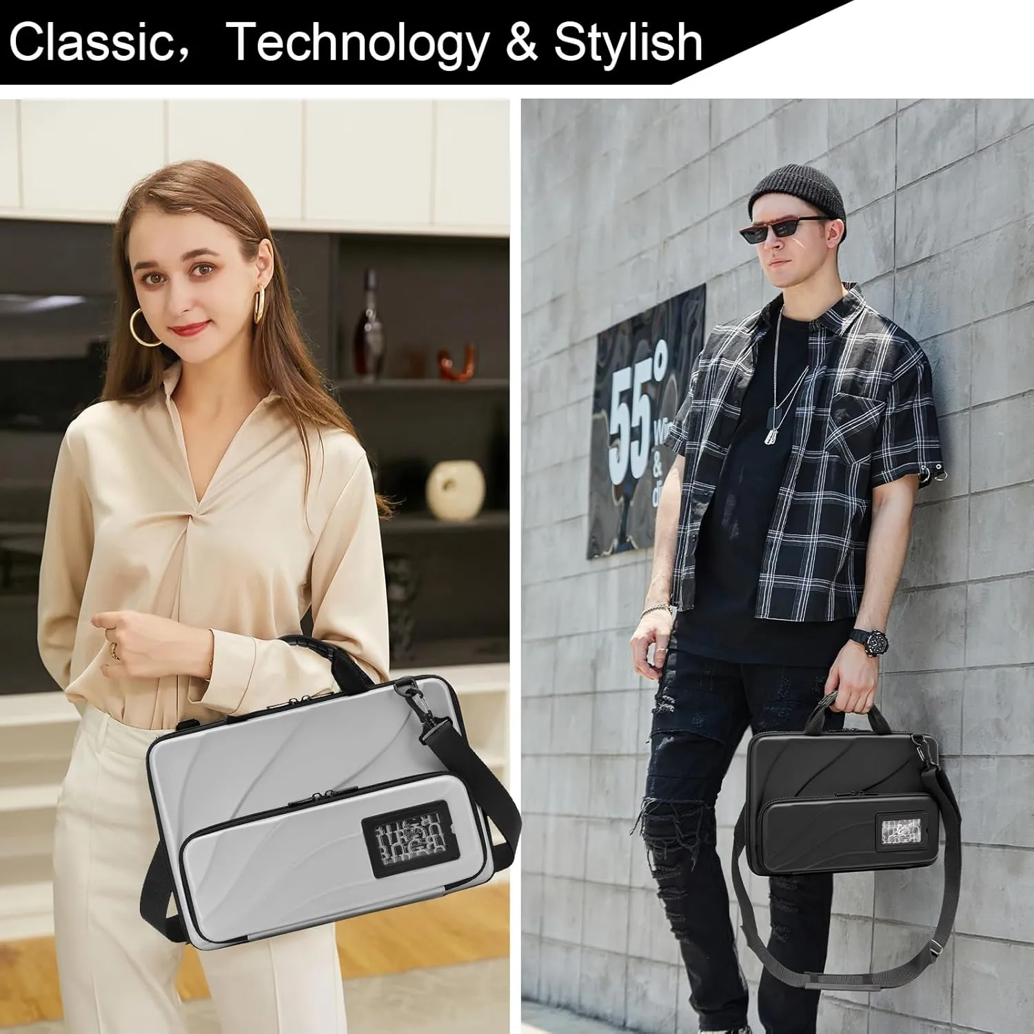 Laptop Case Hard Shell Laptop Bag for Men Women with Shoulder Strap