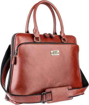 Laptop Messenger shoulder bag: Genuine Leather work Briefcase 13.3 15.6 inch designer handbag