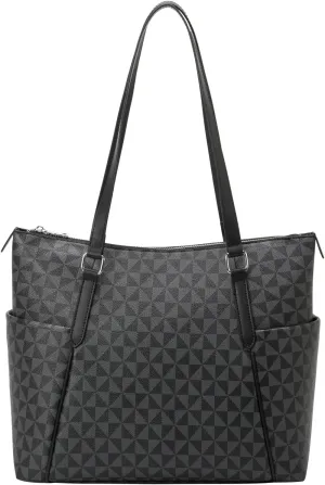 Large Tote Bag for Women, Designer PU Leather Shoulder Purse Handbag for Travel Work Shopping